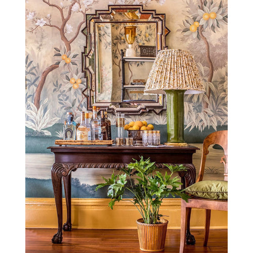 Heavy Beveled Wall Mirror - Dutch Brown Finish - Clear + Antiqued Glass