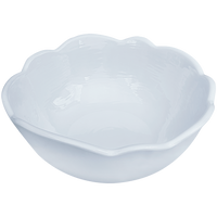 white scalloped melamine soup cereal bowls
