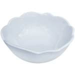 white scalloped melamine soup cereal bowls