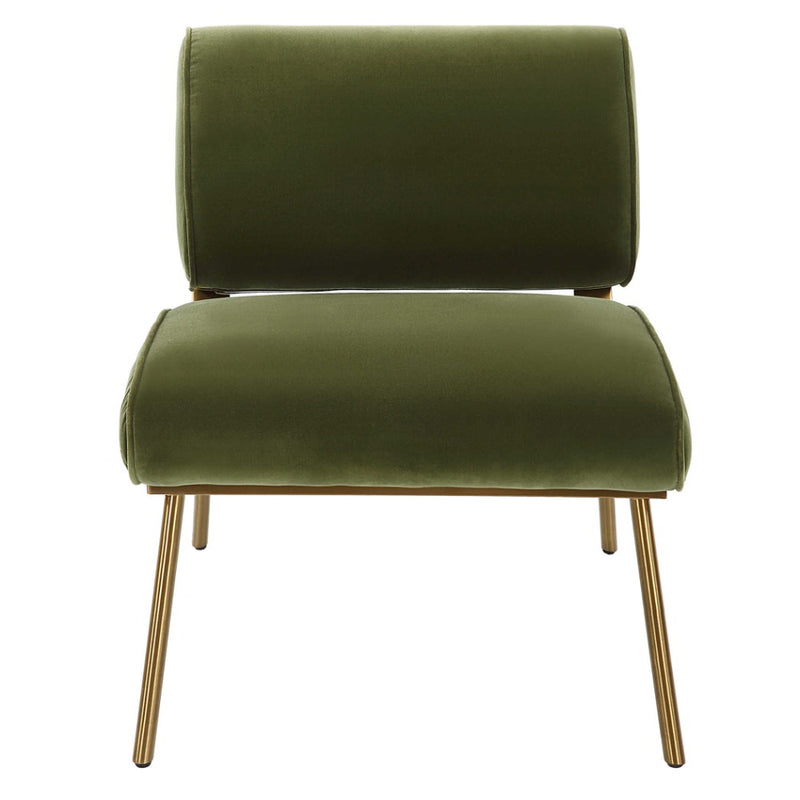 accent chair olive velvet upholstered mid century style