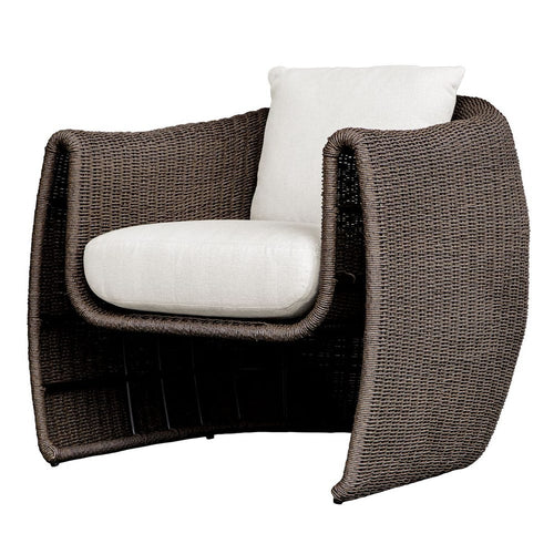 wicker mocha textured deep upholstered seat floating frame outdoor