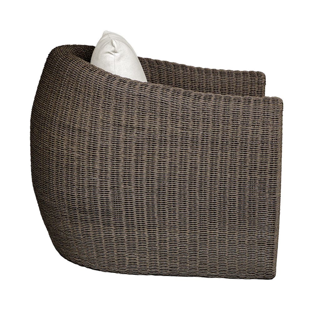 wicker mocha textured deep upholstered seat floating frame outdoor