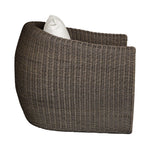 wicker mocha textured deep upholstered seat floating frame outdoor