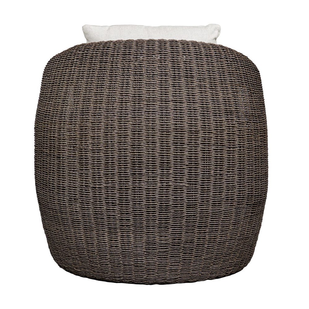 wicker mocha textured deep upholstered seat floating frame outdoor