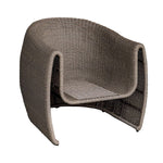 wicker mocha textured deep upholstered seat floating frame outdoor