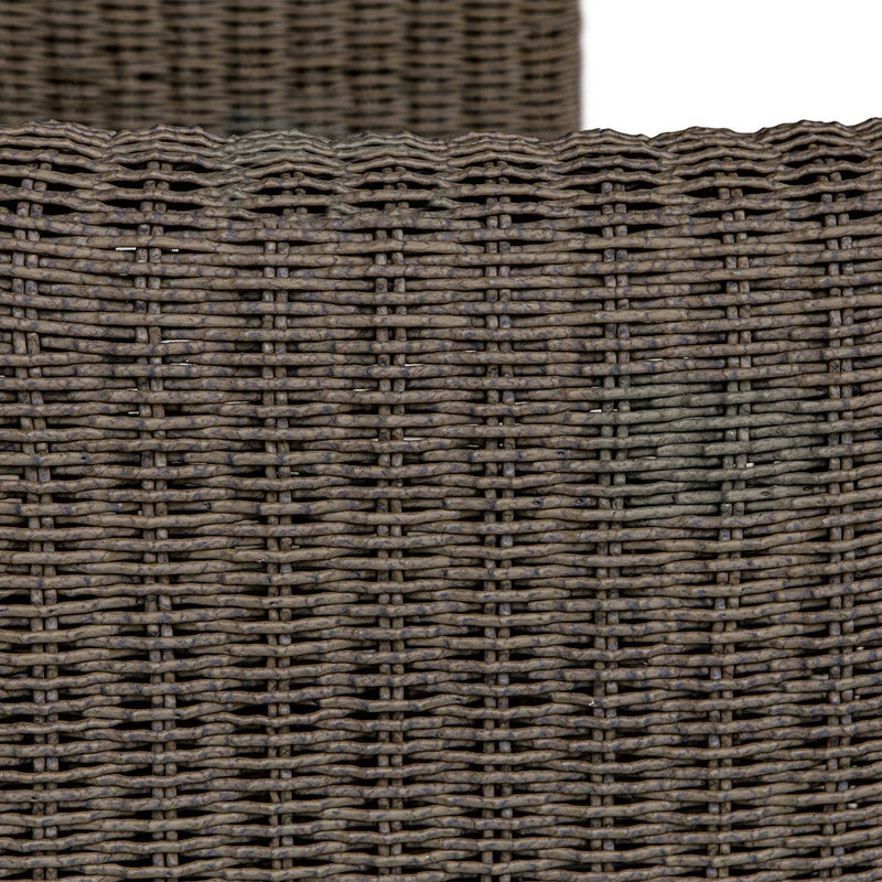 wicker mocha textured deep upholstered seat floating frame outdoor