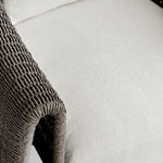 wicker mocha textured deep upholstered seat floating frame outdoor