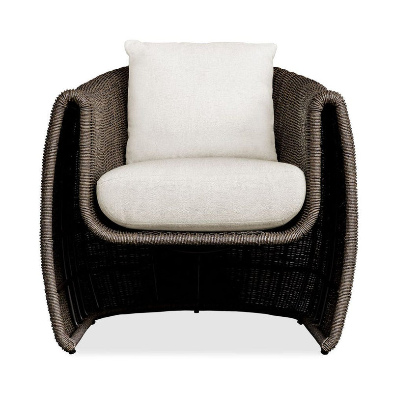 wicker mocha textured deep upholstered seat floating frame outdoor
