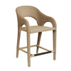 outdoor counter stool wicker natural white upholstered seat
