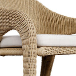 outdoor counter stool wicker natural white upholstered seat