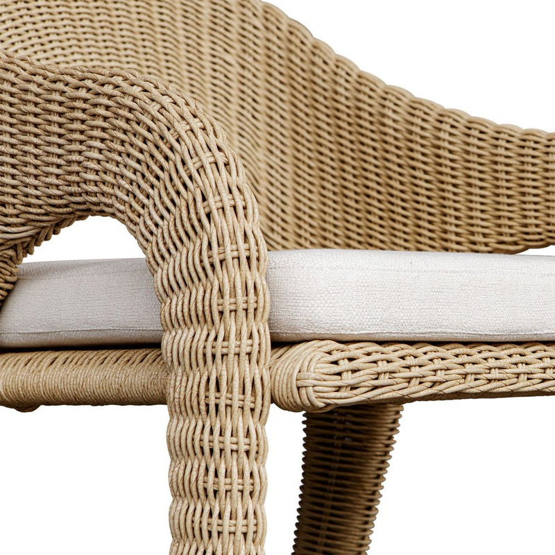 outdoor counter stool wicker natural white upholstered seat