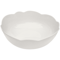 cream scalloped melamine serving bowls