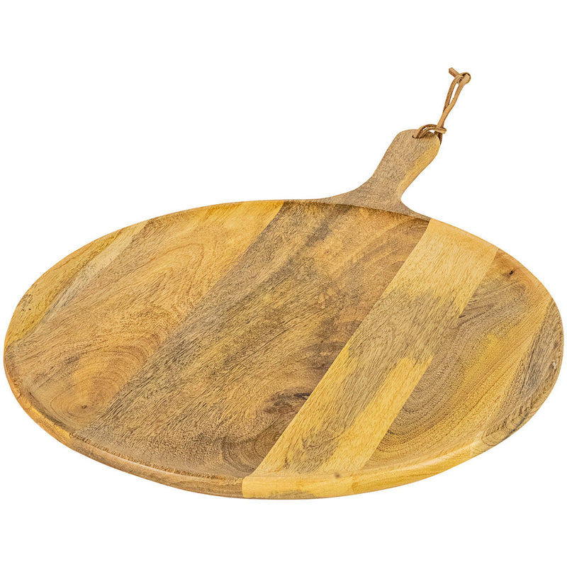 Serving Board with Handle - Large Round - Mango Wood