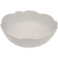 grey scalloped melamine serving bowl