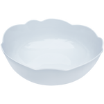 white scalloped melamine serving bowl