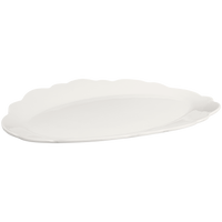 cream scalloped melamine serving platter