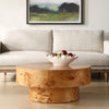 coffee table poplar burl veneer round 