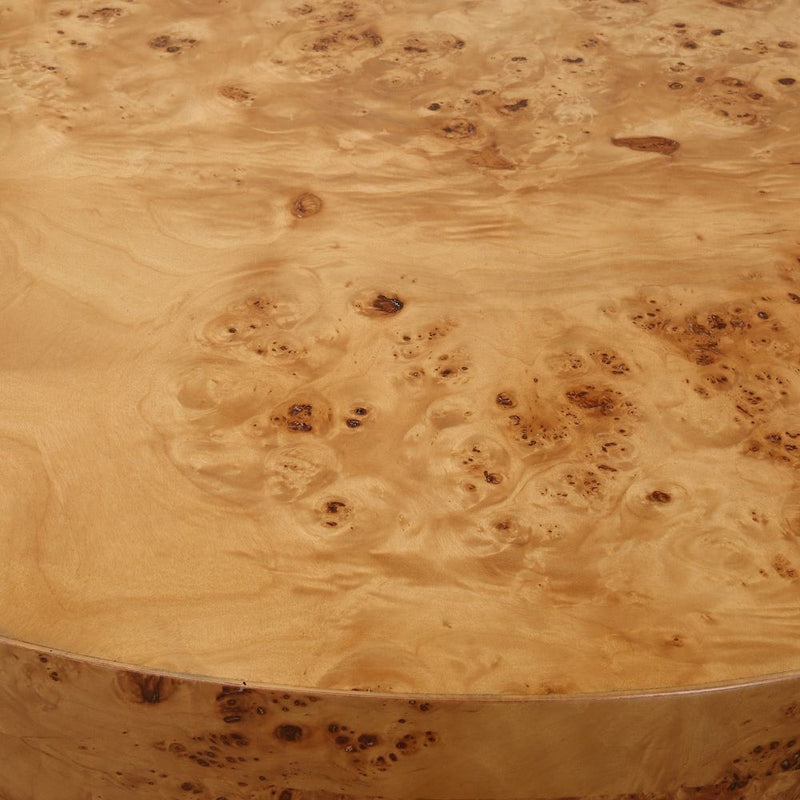 coffee table poplar burl veneer round 