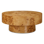 coffee table poplar burl veneer round 