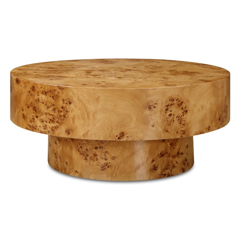 coffee table poplar burl veneer round 