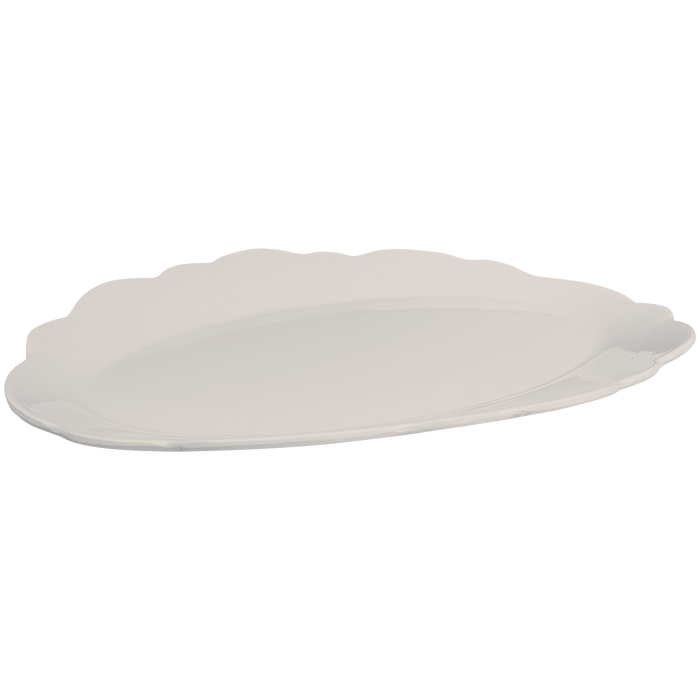 melamine stone scalloped serving platter