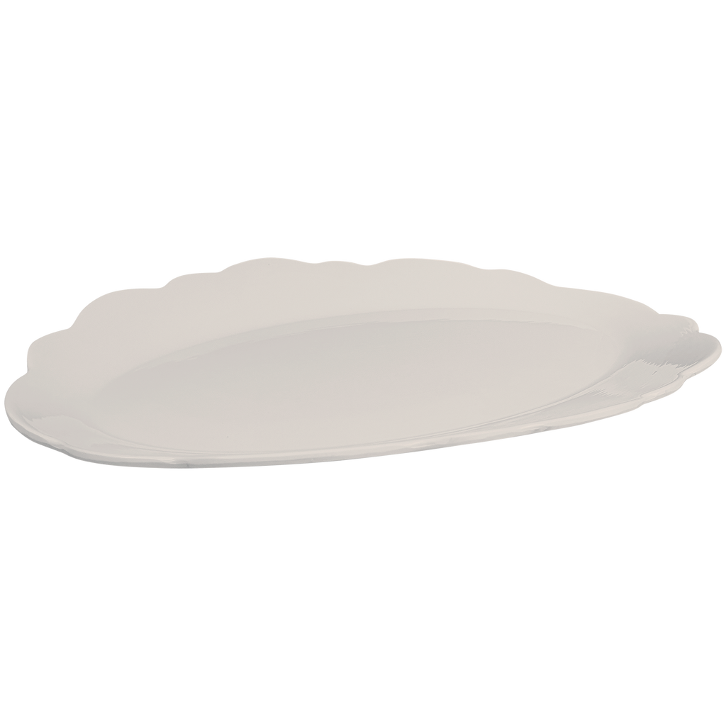 melamine stone scalloped serving platter