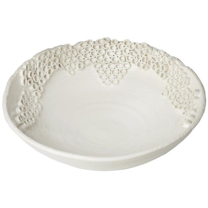 bowl white barnacle-like
