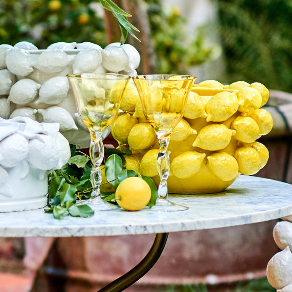 ceramic lemon planter off white accent decor 