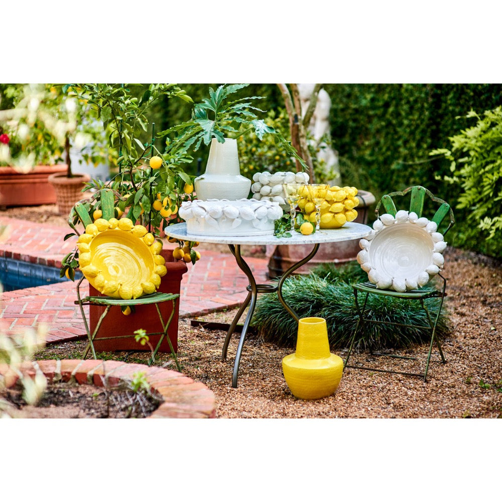 ceramic lemon bowl creamy white round 