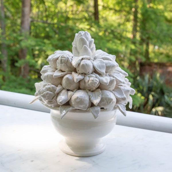 ceramic lemon artichoke ivory topiary