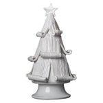 white christmas tree statue with curled branches 
