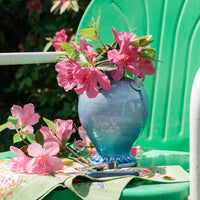 ceramic round tulipiere light blue