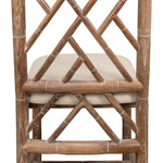 Sarreid, Ltd. dining chair bamboo natural oak whitewashed linen seat