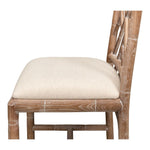 Sarreid, Ltd. dining chair bamboo natural oak whitewashed linen seat