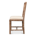 Sarreid, Ltd. dining chair bamboo natural oak whitewashed linen seat