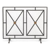 fireplace screen iron panel mesh square triangles bronze brass geometric contemporary modern stand