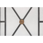 fireplace screen iron panel mesh square triangles bronze brass geometric contemporary modern stand