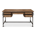 natural walnut with bleached gray desk 4 drawers horse detailing 