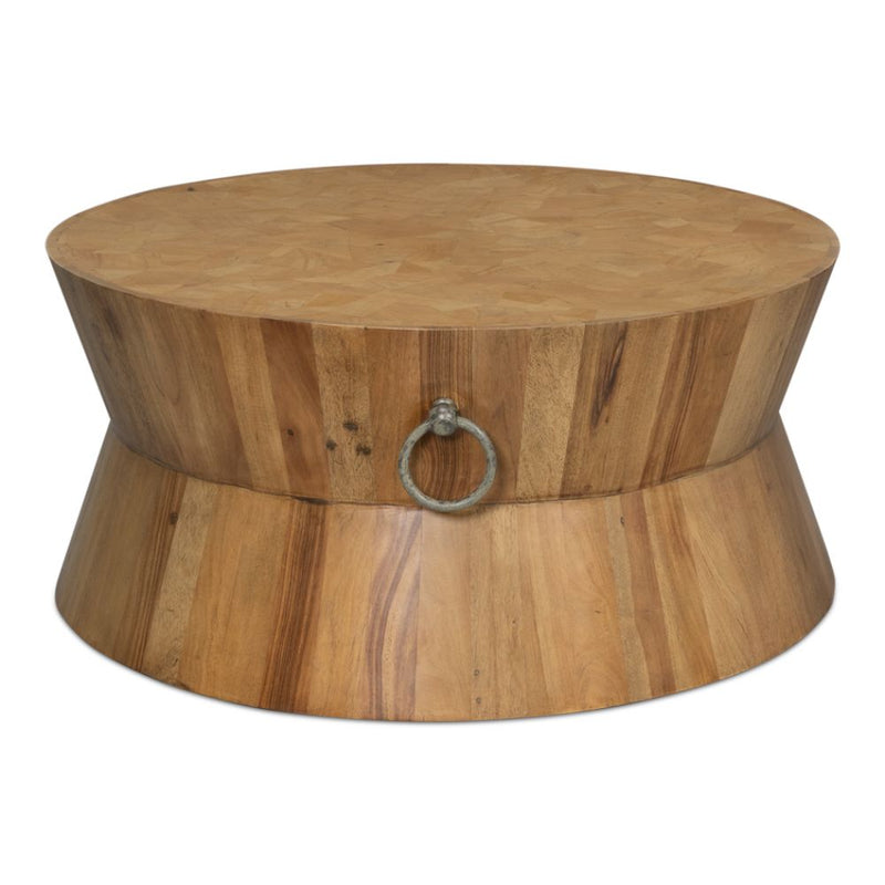 round coffee table driftwood brown