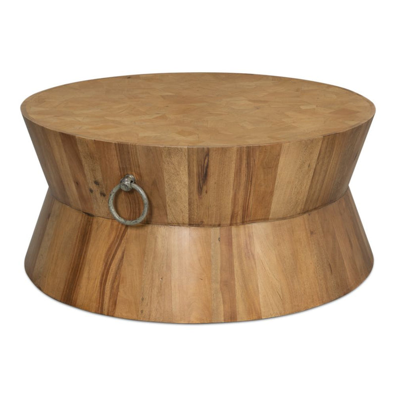 round coffee table driftwood brown