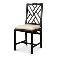 antique matte black bamboo dining chair 