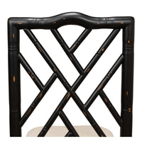 antique matte black bamboo dining chair 