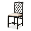 antique matte black bamboo dining chair 