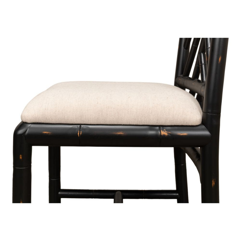 antique matte black bamboo dining chair 