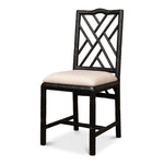 antique matte black bamboo dining chair 