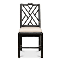 antique matte black bamboo dining chair 