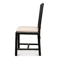 antique matte black bamboo dining chair 