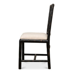 antique matte black bamboo dining chair 