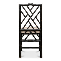 antique matte black bamboo dining chair 