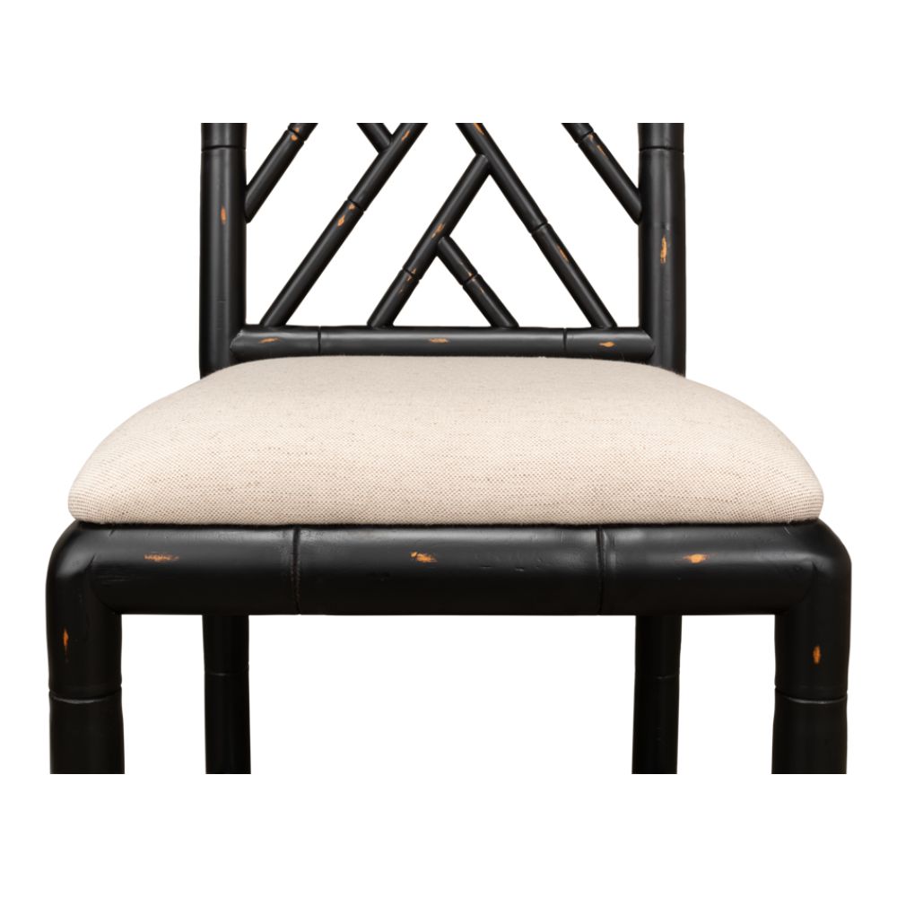 antique matte black bamboo dining chair 